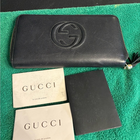 Gucci Black Leather soho long zip up wallet AUTHENTIC - Picture 2 of 9